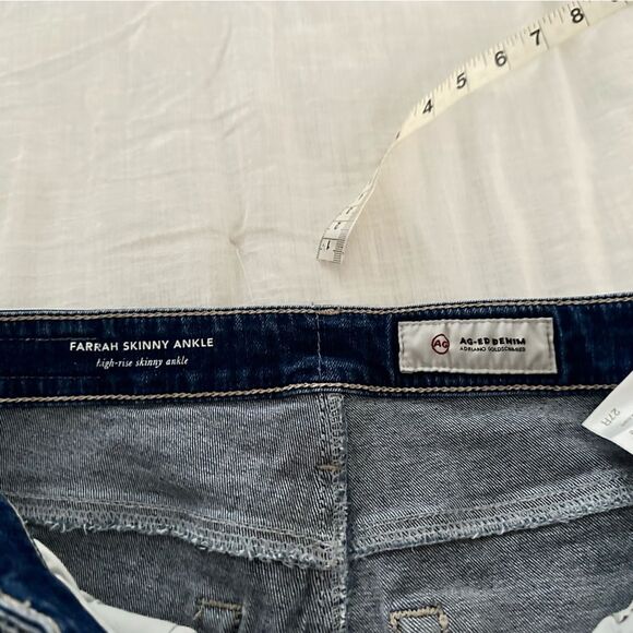 AG Adriano Goldschmied Women’s 27 Blue Distressed Farrah Skinny Ankle Jeans - Picture 2 of 8